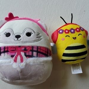 Squismallow two Gracelynn White Fox 4.5 Sunny McDonald bee with Tag